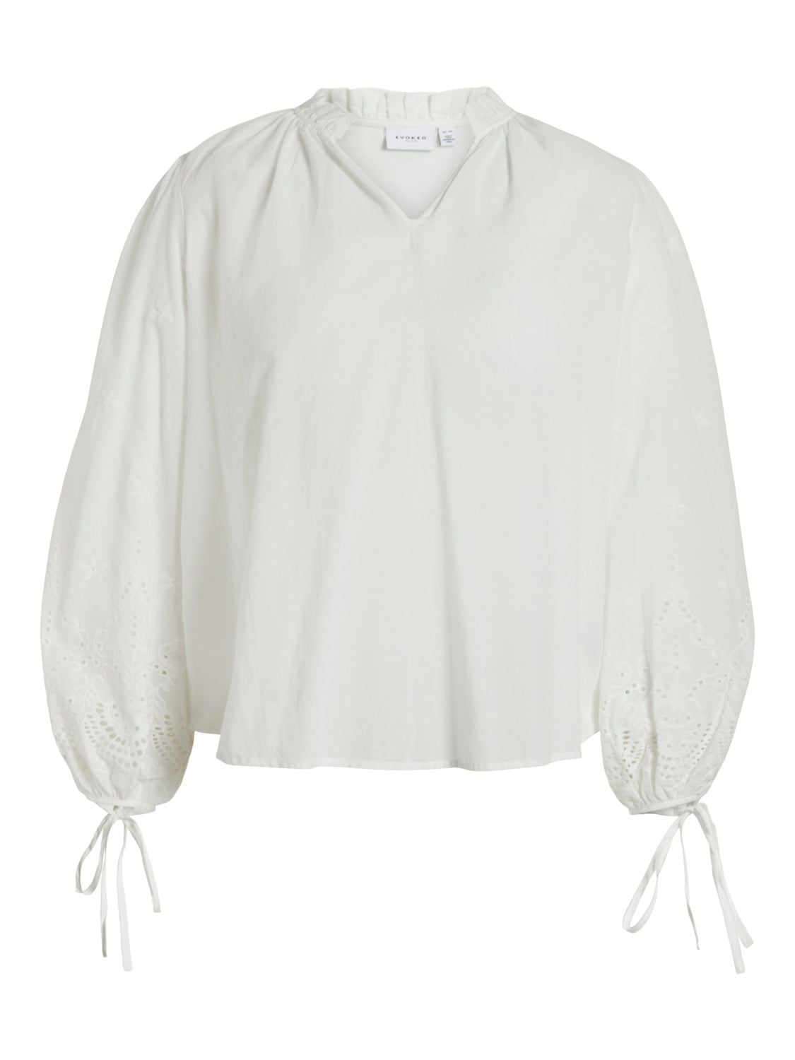 Vimalla Embroidery V-Neck bluse - Optical Snow